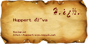 Huppert Éva névjegykártya